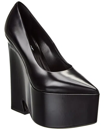 Versace Tempest Leather Platform Pump In Black