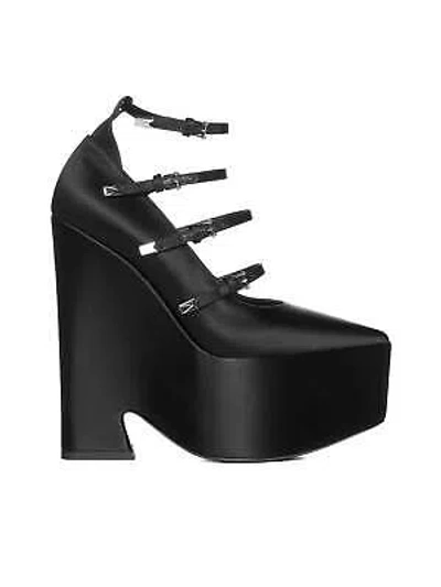 Pre-owned Versace Tempest Platform Pump In Black