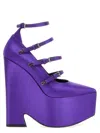 Versace Purple Pointed Toe Pumps In Blue