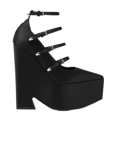 VERSACE VERSACE TEMPEST STRAPPY PLATFORM POINTED TOE PUMPS