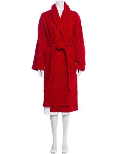 Pre-owned Versace Terry Cloth Robe W/ Tags In Red