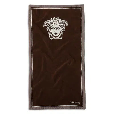 Versace Terry Medusa Jacquard Sports Towel In Brown