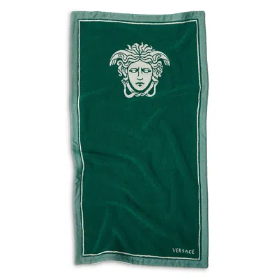 Versace Terry Medusa Jacquard Sports Towel In Green