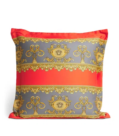 Versace Terry Satin I Love Baroque Cushion In Multi