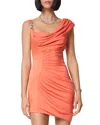 Versace Jersey And Enver Draped Satin Mini Dress In Coral