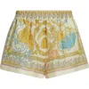 Versace Off-white Underwater Barocco Cover-up Shorts In Multi