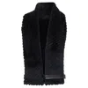 Versace Textured Rabbit Fur Soft Leather Belt Shawl Scarf Vest In Black