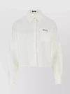 VERSACE TEXTURED SHIRT WITH CROPPED LENGTH AND CHEST POCKET