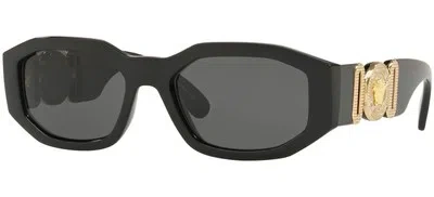 Pre-owned Versace The Clans Ve 4361 Black/grey 53/18/140 Unisex Sunglasses In Gray