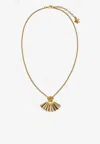 Versace The Fan Medusa Necklace With Swarovski Crystals In Gold