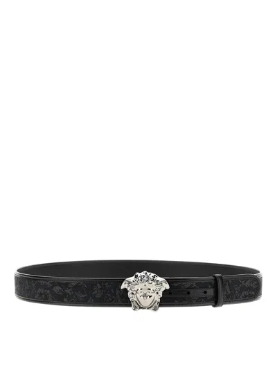 Versace The Medusa Baroque Belt In Black