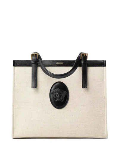 Versace The Medusa Medium Tote Handbag In Neutral