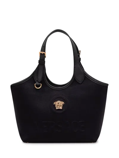 Versace The Medusa Mini Tote Bag In Black
