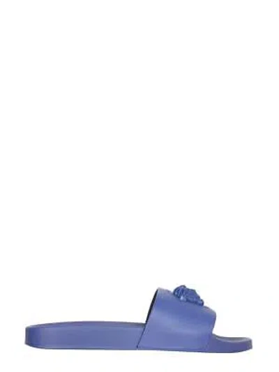 Pre-owned Versace The Medusa Slide Sandals 41 It In Blue