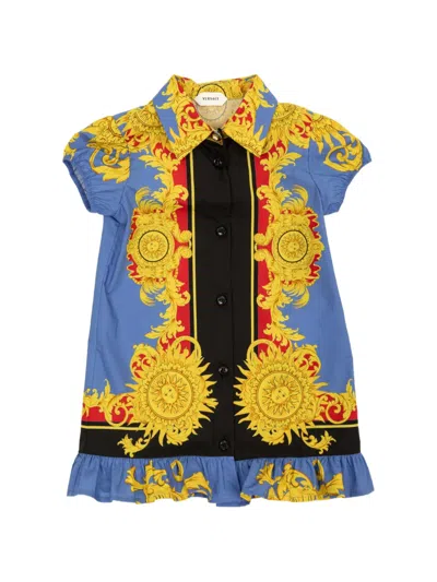 Versace Babies' The Sun-print Ruffled Dress In Multi