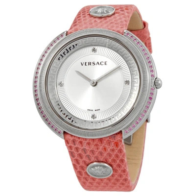 Versace Thea Silver Dial Ladies Watch Va7070013 In Pink / Silver