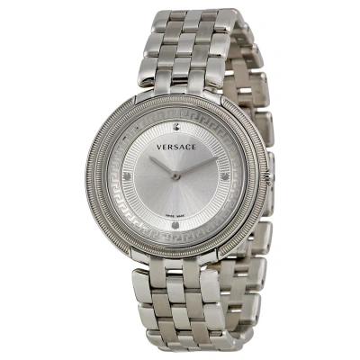 Versace Thea Silver Dial Stainless Steel Ladies Watch Va7060013 In Metallic