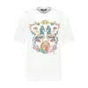 Versace Crew Neck Graphic Print Short Sleeves In White