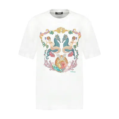 Versace Theater Crest T Shirt In White