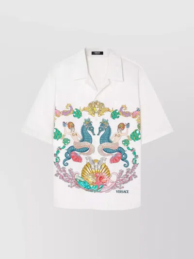 Versace Theatre Graphic Print Shirt In White