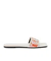 Versace Theia Barocco Raffia Slides In White