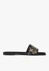 Versace Black Logo Patch Slides In Black