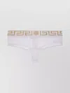 Versace Thong Briefs With Greek Key Pattern In White