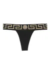 Versace Thong With Greek Edge In Black