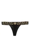 Versace Thong With Greek Edge In Black