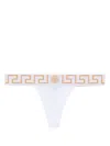 Versace White Cotton Briefs With Greek Motif  In White