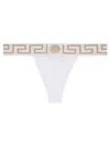 Versace Greca-border Stretch Cotton Thong In White