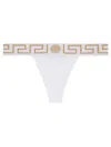 Versace Greca-border Stretch Cotton Thong In White