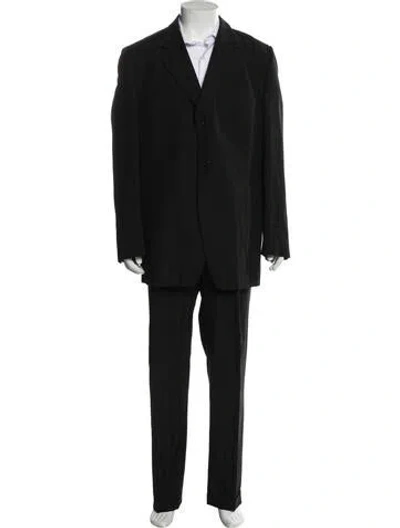 Pre-owned Versace Three Button Suit Set In Black