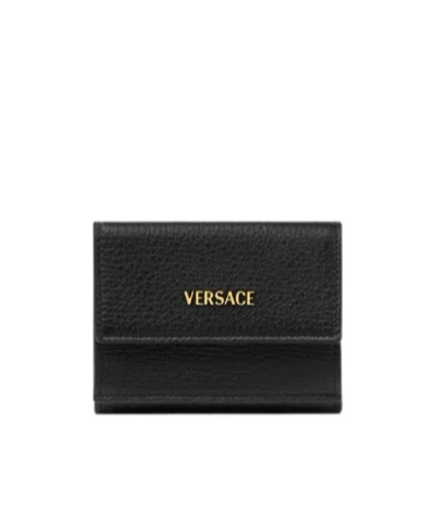 VERSACE VERSACE LOGO-LETTERING TRI-FOLD WALLET