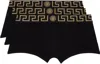 Versace Three-pack Black Greca Border Boxer Briefs In A80g-black Gold Gree