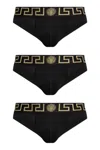Versace Swim Brief With Greca Motif In Black