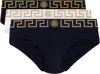 Versace Three-pack Multicolor Greca Border Briefs In A4345-black-blue-whi