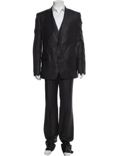 Pre-owned Versace Three-piece Suit In Gray