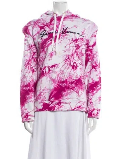 Pre-owned Versace Tie-dye Print Crew Neck Hoodie In Pink