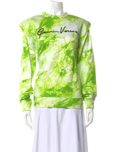 Pre-owned Versace Tie-dye Print Crew Neck Sweatshirt W/ Tags In Green