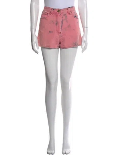 Pre-owned Versace Tie-dye Print Mini Shorts In Pink