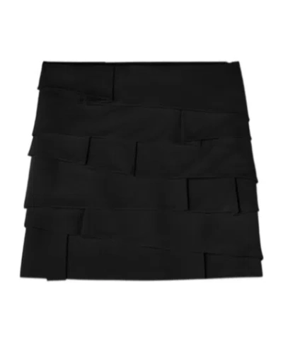 Versace Layered Ruffled Skirt In Black