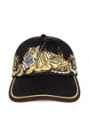 Versace Tiger Baroque-print Cap In Black