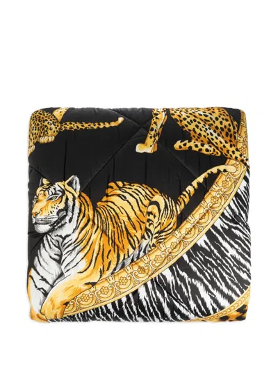 Versace Tiger-cheetah Print Quilted Duvet In Multi