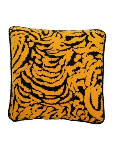 Pre-owned Versace Tiger Print Pillow In Multi