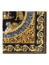 Versace Tiger-print Silk Scarf In Brown