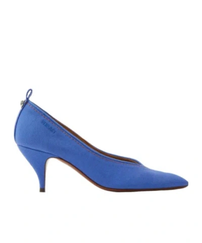 VERSACE VERSACE TINA DENIM POINTED PUMPS