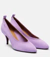 Versace 65mm Canvas Pointed-toe Pumps In Purple