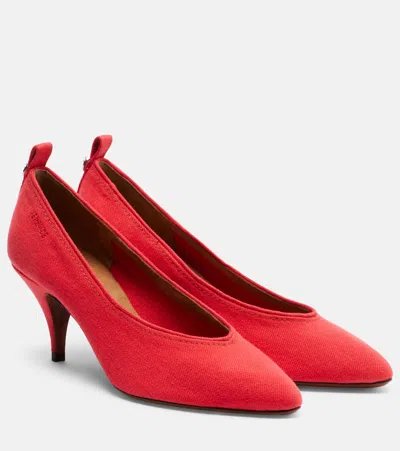 Versace Tina Denim Pumps In Red