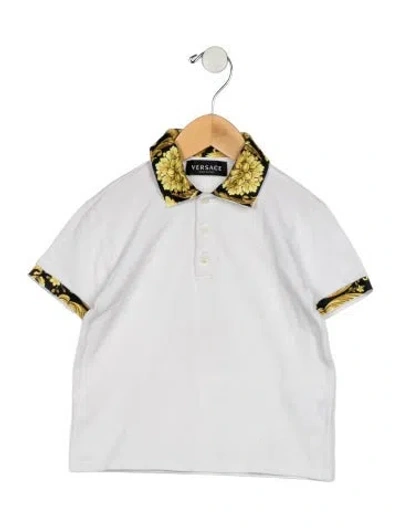 Pre-owned Versace Babies' Toddler Boys' Collared Short Sleeve Shirt In White